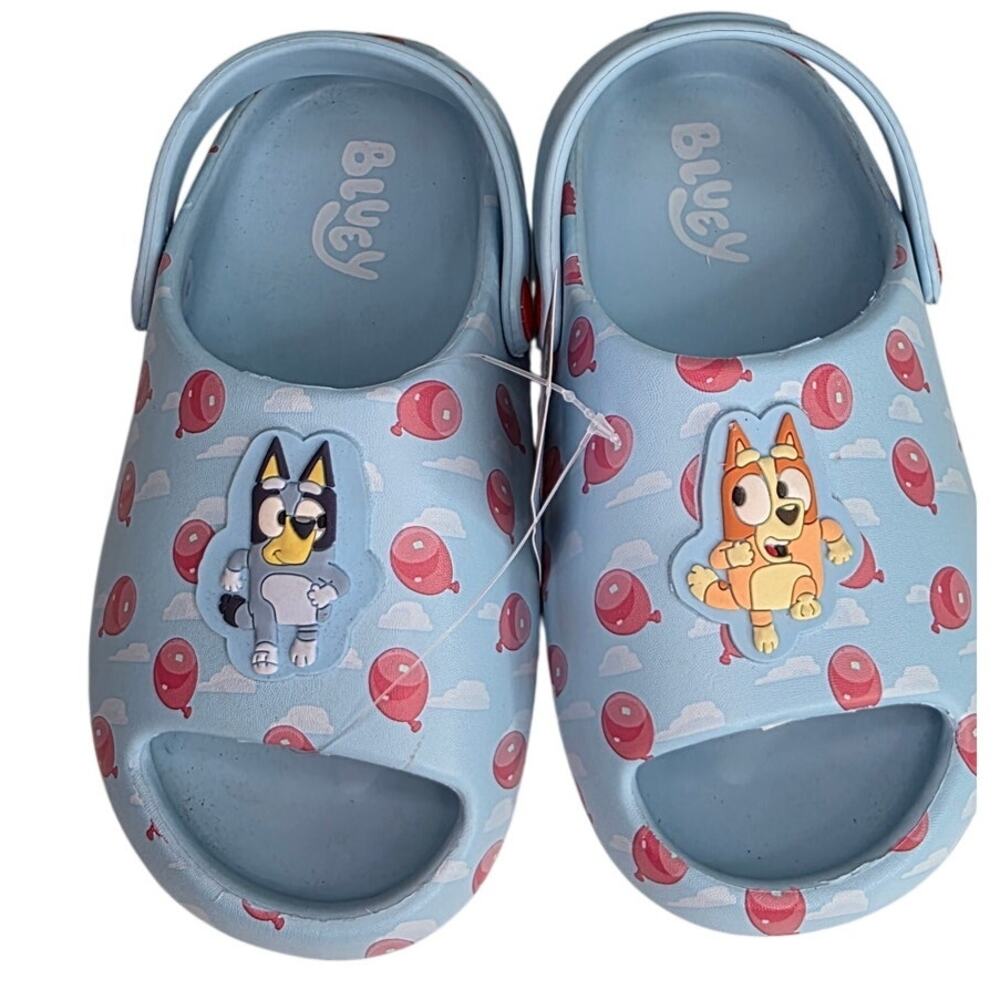 Bluey Kids Slide Sandals Size 11/12 Blue Bingo Summer Shoes NWT